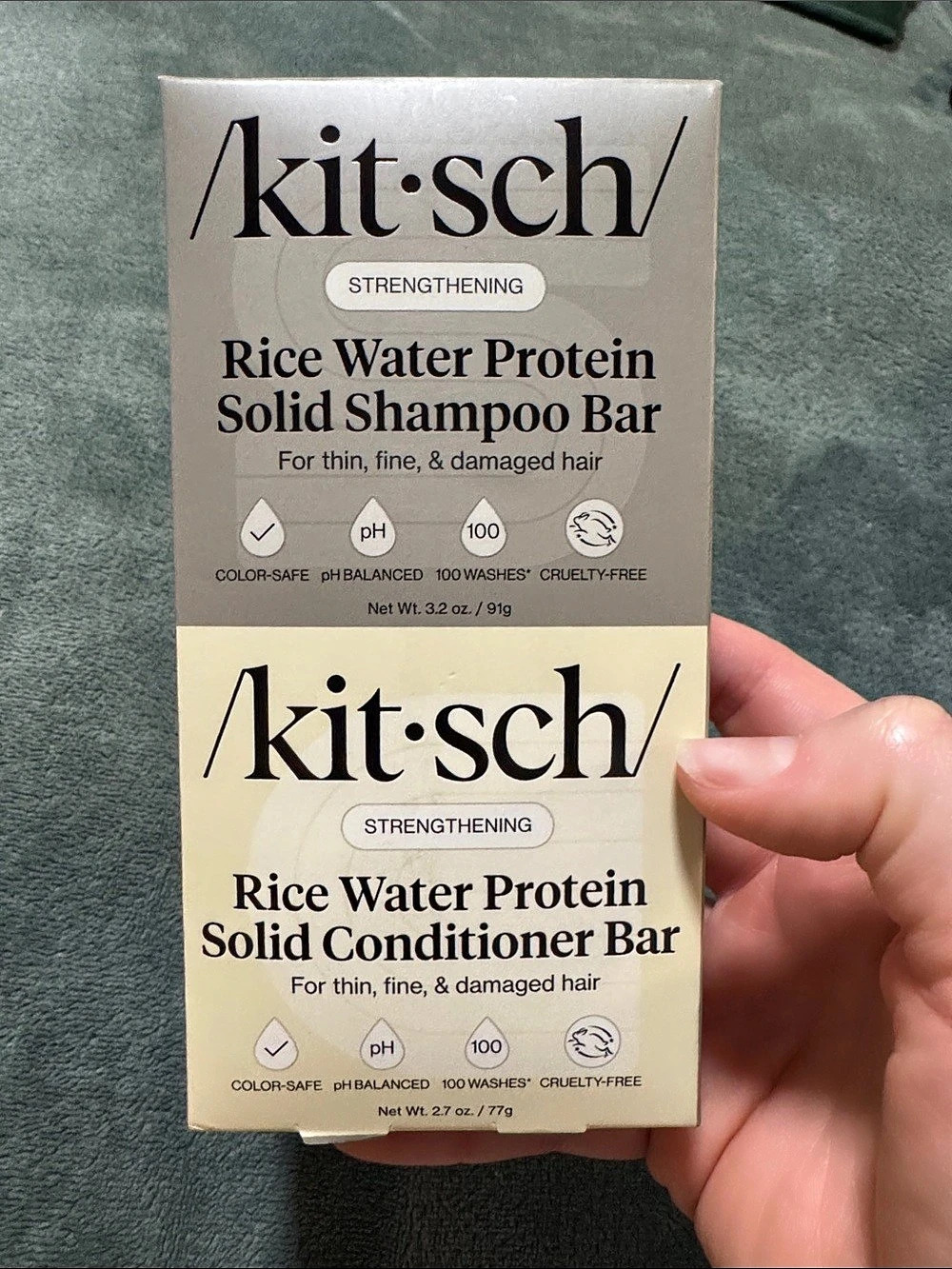 Kitsch Rice Water Protein Solid Shampoo & Conditioner Bars Set NWT